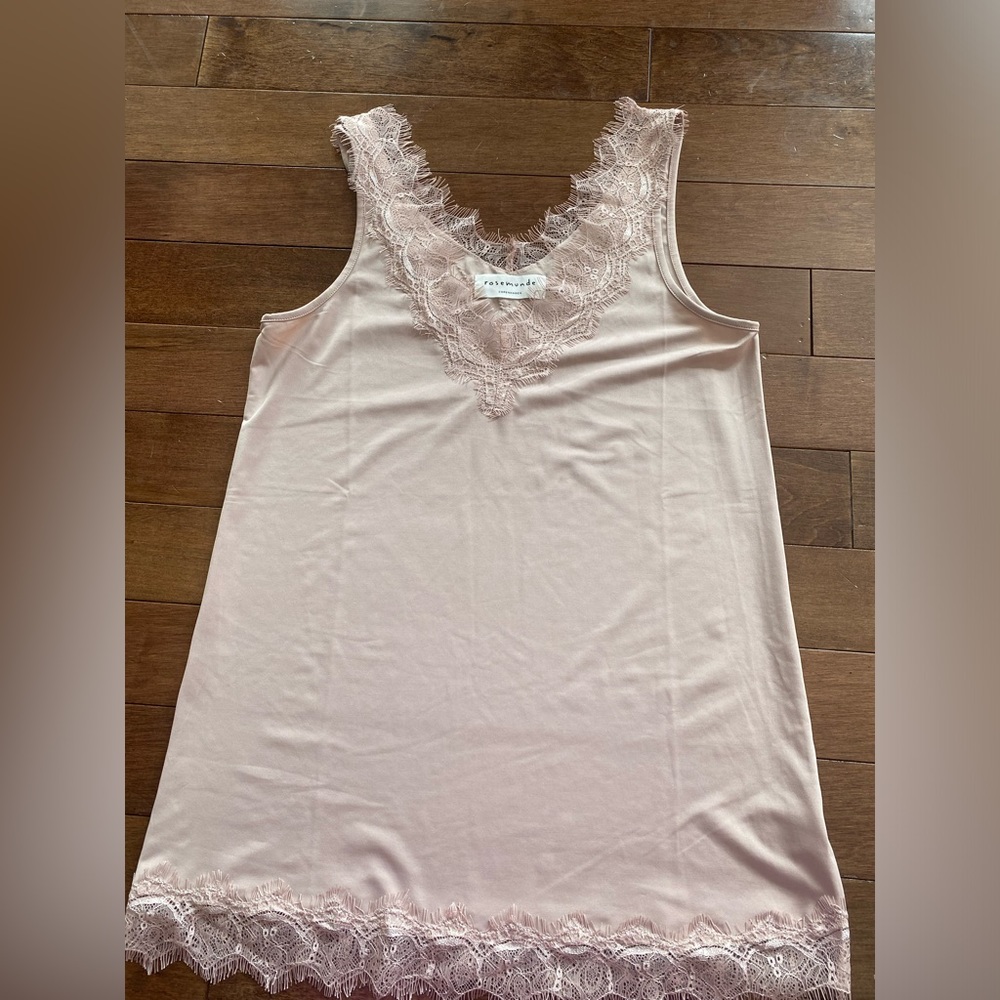 Rosemunde Bra Friendly V-Neck Tank Top with Lace womens sz 2